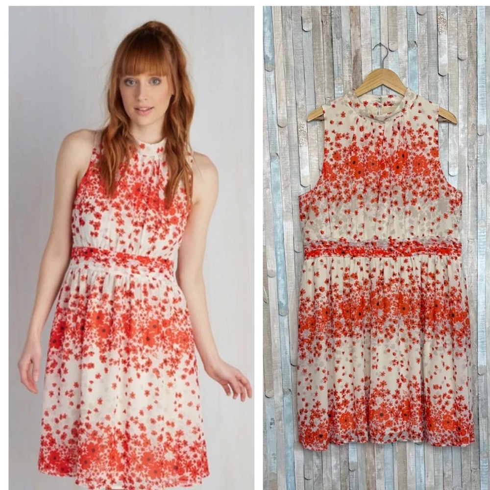 Fervour floral Poppie  chiffon dress size medium